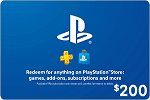 PlayStation Carte Cadeau PlayStation Network Live Card $200 US